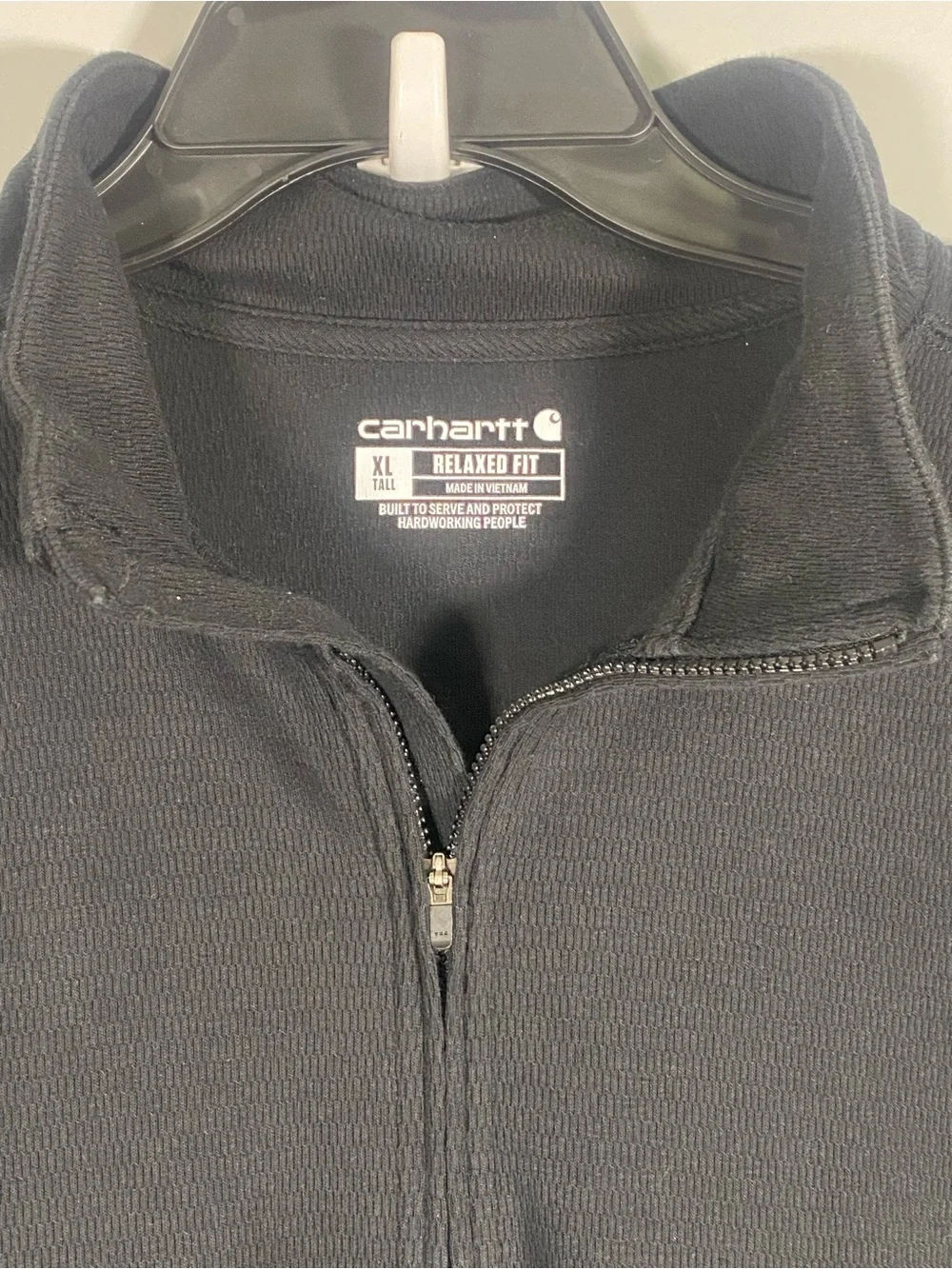 Carhartt Men's Black Half-Zip Pullover with Kangaroo Pocket